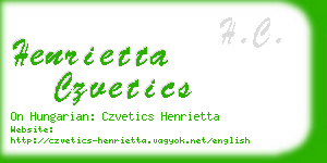 henrietta czvetics business card